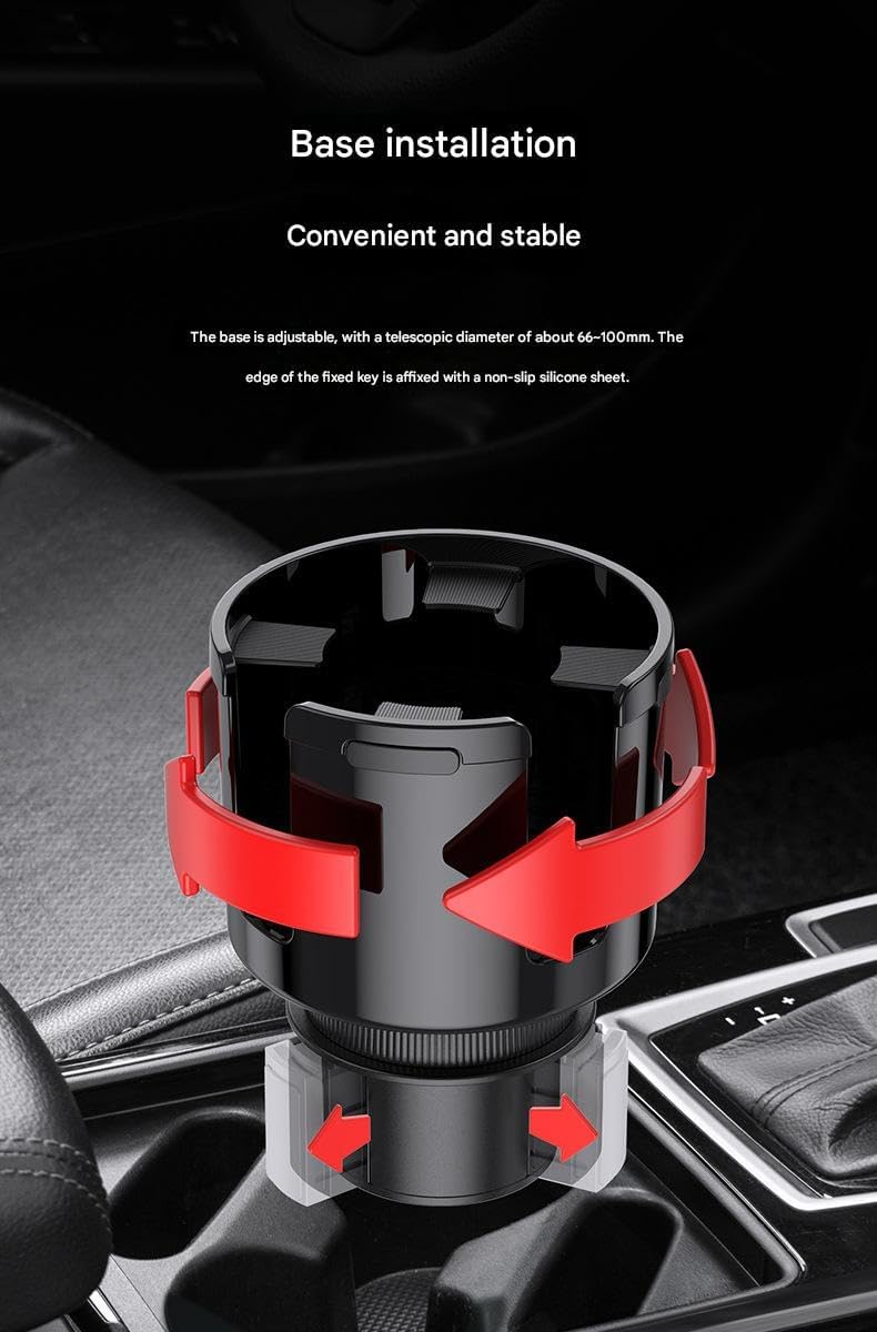 HUPLA 2-in-1 Car Cup Holder Expander with Phone Holder | Multifunction Car Drink & Storage Organizer