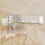 HUPLA Transparent Wall Mounted Soap Holder with Drainage | Self-Adhesive No-Drill Soap Dish for Bathroom, Kitchen & Washbasin | Clear Plastic Soap Organizer