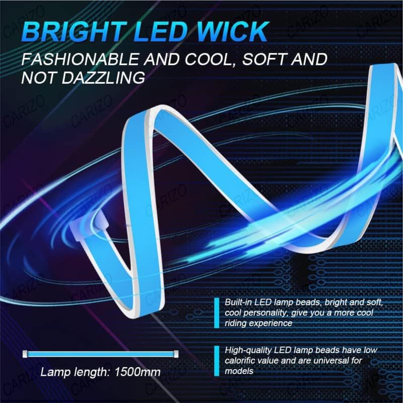 Car Front Grille LED Light Bar – Stylish Blue Illuminated DRL Strip for Automotive Exterior Styling