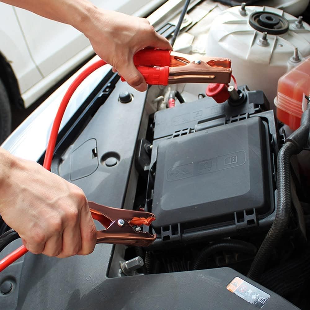 500 AMP Heavy-Duty Car Battery Jumper Cables – Red & Black Booster Wires with Insulated Alligator Clamps for Emergency Jump Starting