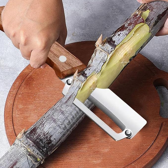 HUPLA Multifunction Stainless Steel Kitchen Knife with Wooden Handle | Manual Vegetable Peeler, Bottle Opener & Food Preparation Tool | Compact Kitchen Gadget