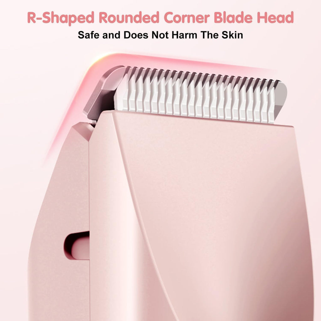 HUPLA 2-in-1 Rechargeable Women's Electric Shaver & Hair Trimmer | Dual-Head Body Hair Remover with Type-C Charging for Arms, Legs & Body Grooming – Rose Gold