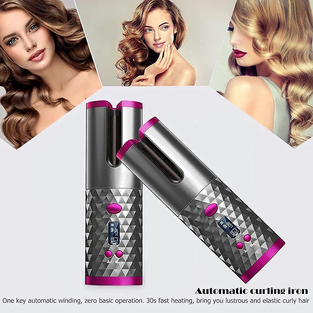 Automatic Hair Curler | LCD Ceramic Auto Curling Iron with Adjustable Temperature Automatic Hair Curler with LCD Display | Ceramic One-Touch Curling Iron