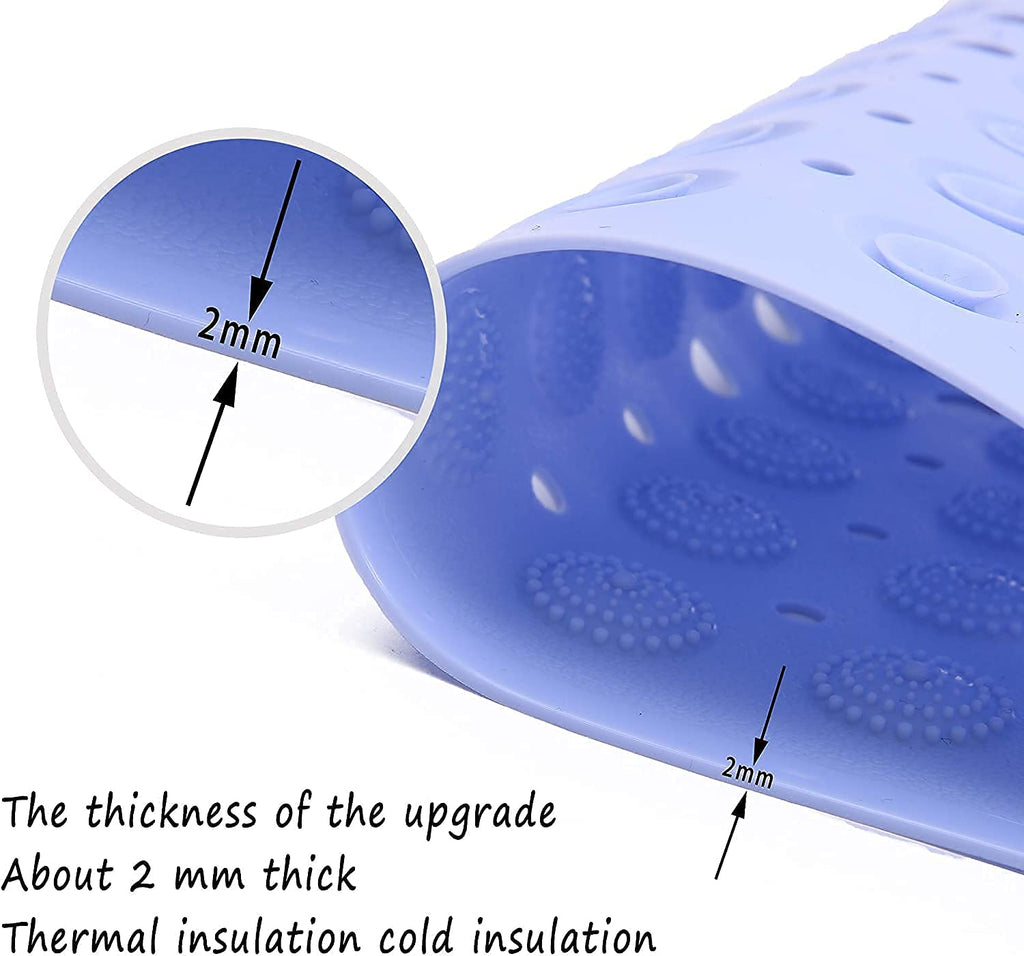 HUPLA Anti-Slip Bathroom Mat 100 × 40 cm | PVC Shower Mat with Suction Cups & Drainage Holes | Non-Slip Bath Mat for Bathroom, Shower & Bathtub – Blue