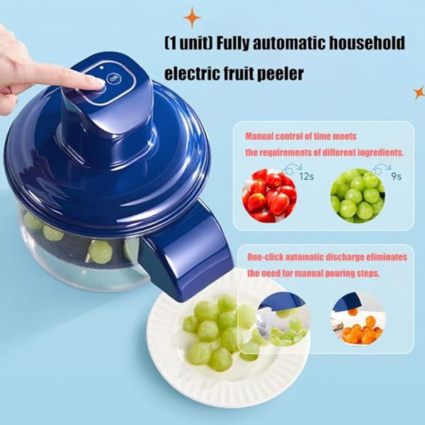 HUPLA Manual Fruit & Vegetable Chopper with Transparent Container | Hand-Operated Food Cutter for Grapes, Cherry Tomatoes & Small Vegetables | Compact Kitchen Gadget – Blue