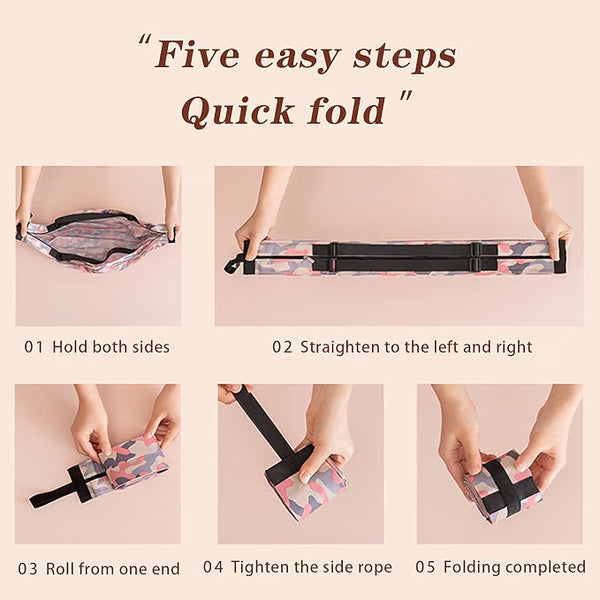 Foldable Travel Shoulder Bag for Women – Lightweight Large Capacity Tote Bag with Adjustable Strap