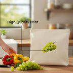 HUPLA Reusable Vegetable & Fruit Storage Bags with Drawstring | Breathable Fabric Kitchen Storage Pouches for Onion, Potato, Tomato & Fresh Produce | Washable Grocery Organizer Bags – Beige
