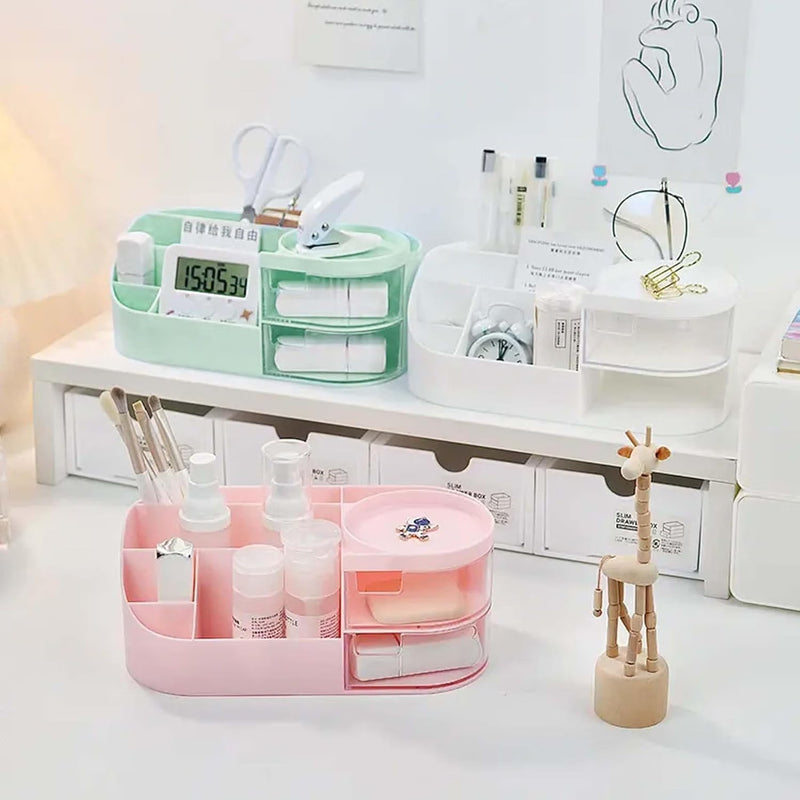 Multi-Compartment Makeup & Cosmetic Organizer with Drawers – Vanity Storage Box for Skincare, Makeup & Beauty Essentials