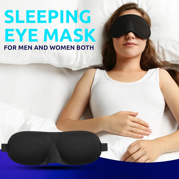 3D Contoured Blackout Sleep Eye Mask – Light Blocking Sleeping Mask with Adjustable Elastic Strap for Men & Women