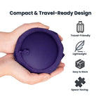Inflatable Neck Support Pillow with Built-in Air Pump – Soft Velvet Travel Pillow with Separate Air Valve, Random Colour