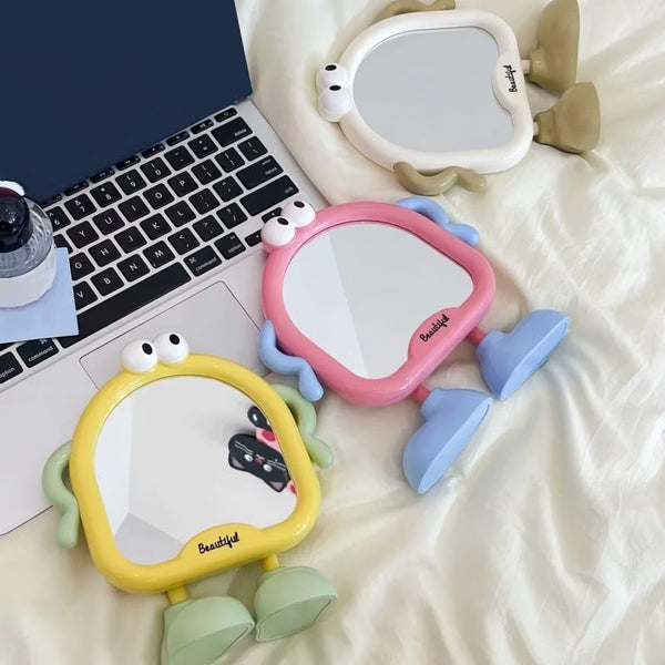 Cute Cartoon Standing Table Mirror for Kids & Girls – Portable Desktop Makeup & Dressing Mirror with Fun Character Design