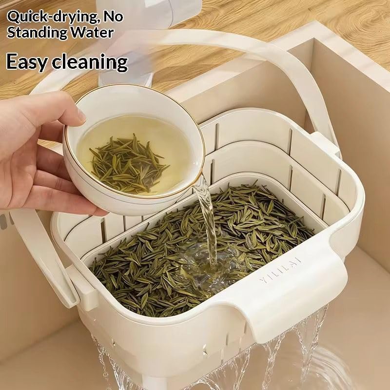 HUPLA Multipurpose Plastic Storage Basket with Carry Handle | Portable Ventilated Organizer Basket for Bathroom, Kitchen, Toiletries & Household Essentials | 1 Pc