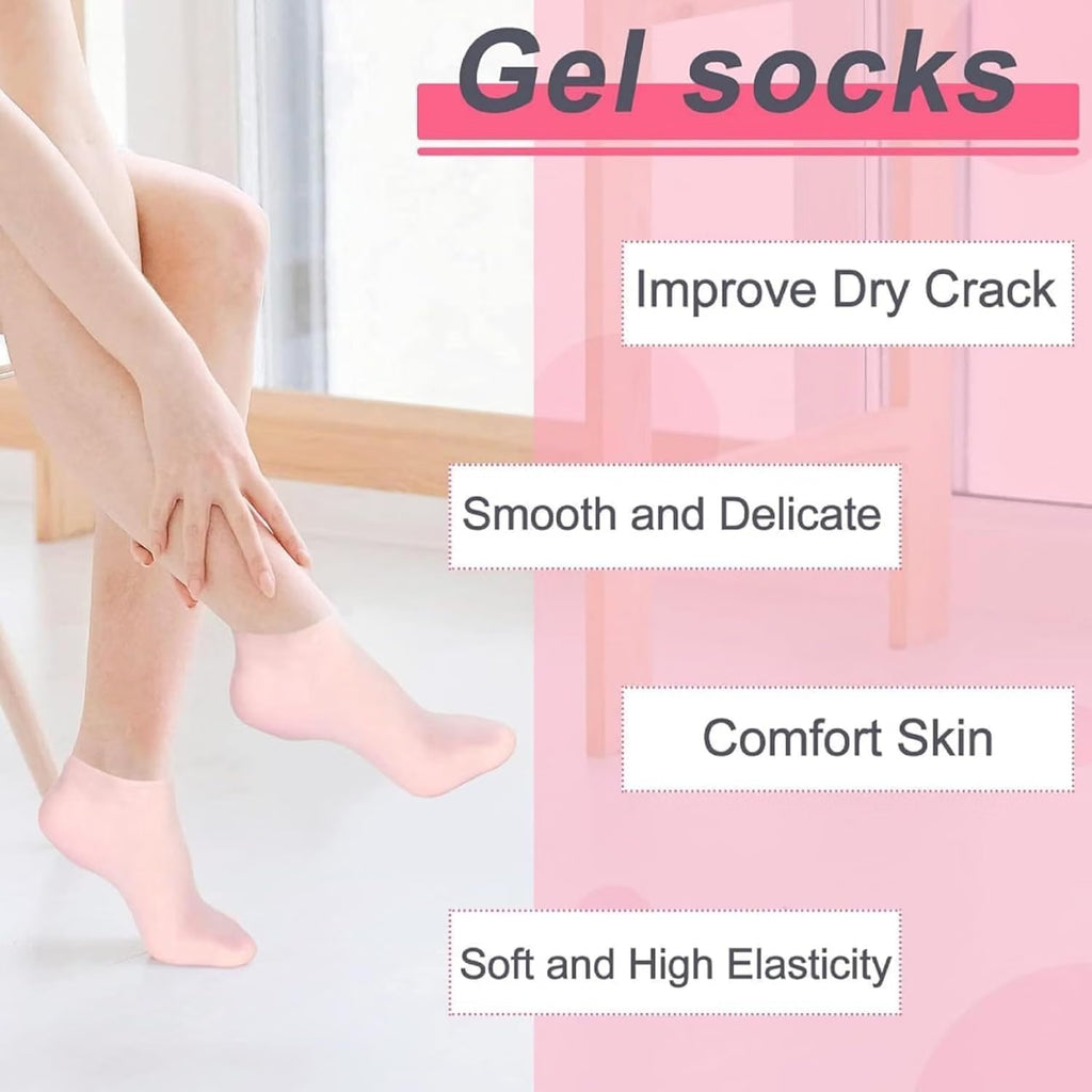 Silicone Moisturizing Foot Socks – Reusable Gel Heel Socks for Dry & Rough Feet Care