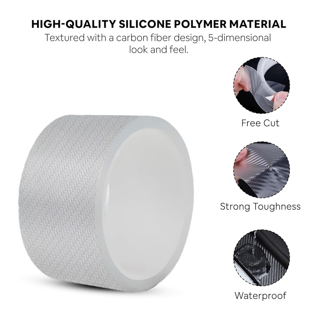 HUPLA Car Door Sill Protector – Carbon Fibre Style Anti-Scratch Guard Strip
