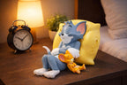 Cute Cartoon Mouse & Orange Character Showpiece – Sitting Figurine with Yellow Chair, Decorative Desk & Shelf Décor