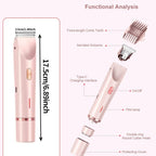 HUPLA 2-in-1 Rechargeable Women's Electric Shaver & Hair Trimmer | Dual-Head Body Hair Remover with Type-C Charging for Arms, Legs & Body Grooming – Rose Gold