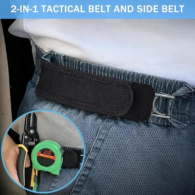 HUPLA Adjustable Waist Tightener Clips for Jeans & Pants | No-Sew Waistband Reducer with Metal Hooks | Reusable Waist Adjuster for Women & Men – Black