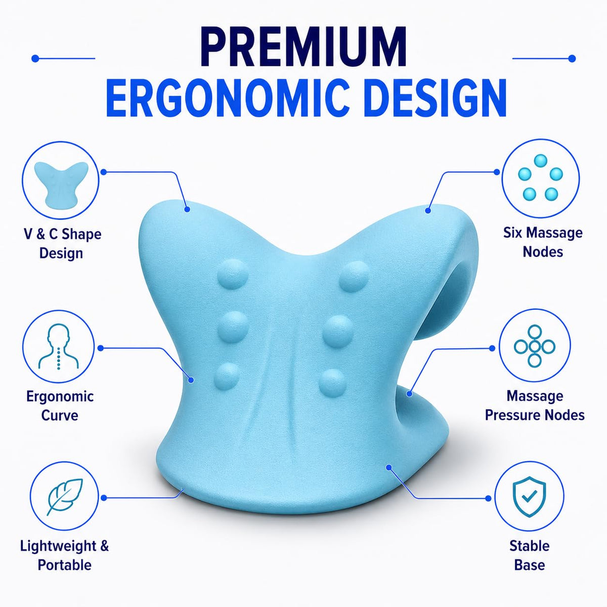 Cervical Neck Stretcher & Support Pillow – Ergonomic Neck Relaxation Device for Home Use