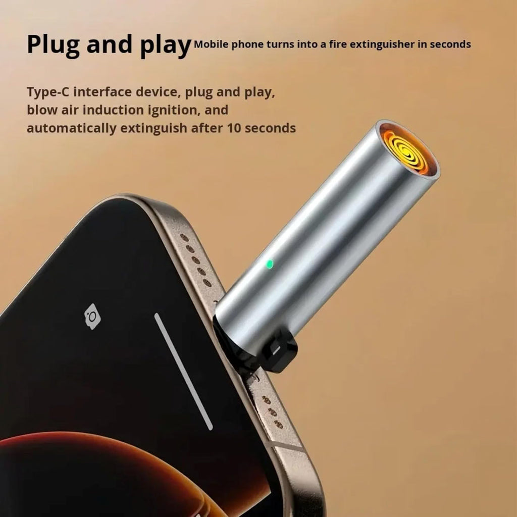 USB-C Instant Heat Cigarette Lighter with Keychain – Phone Powered Flameless Heating Lighter, No Gas, No Refill | 1 Pc