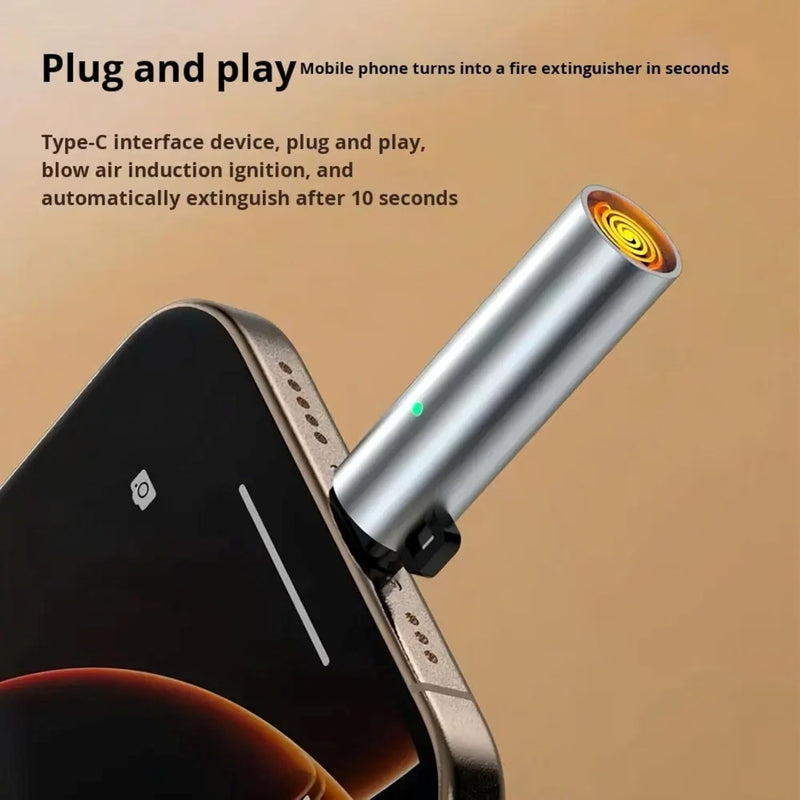 USB-C Instant Heat Cigarette Lighter with Keychain – Phone Powered Flameless Heating Lighter, No Gas, No Refill | 1 Pc