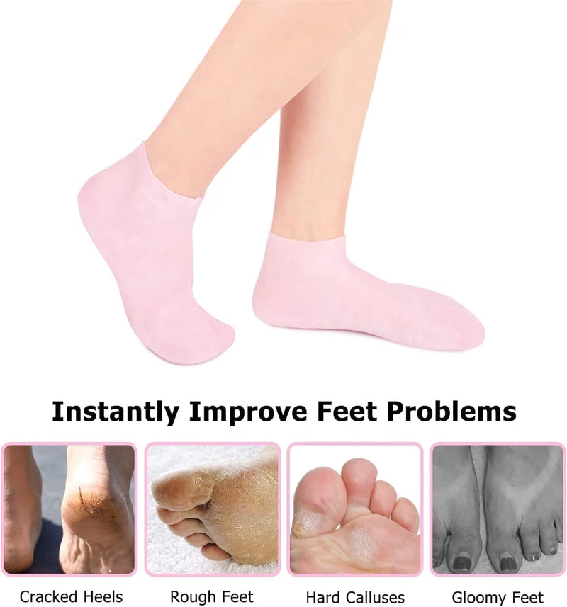 Silicone Moisturizing Foot Socks – Reusable Gel Heel Socks for Dry & Rough Feet Care