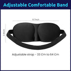 3D Contoured Blackout Sleep Eye Mask – Light Blocking Sleeping Mask with Adjustable Elastic Strap for Men & Women