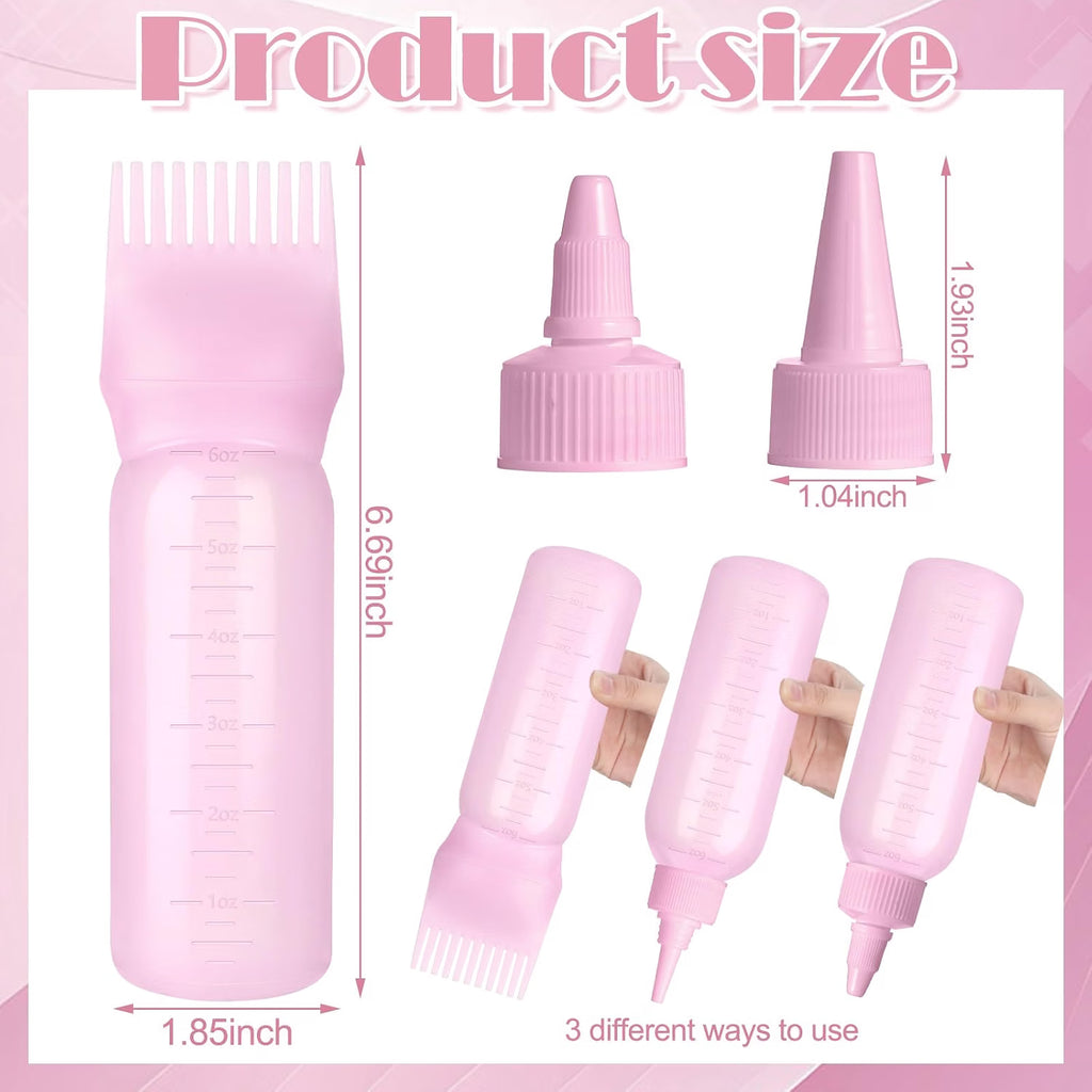 Hair Oil Applicator Bottle with Comb Nozzle – 17cm Scalp Massager & Hair Dye Applicator Bottle for Easy Hair Care