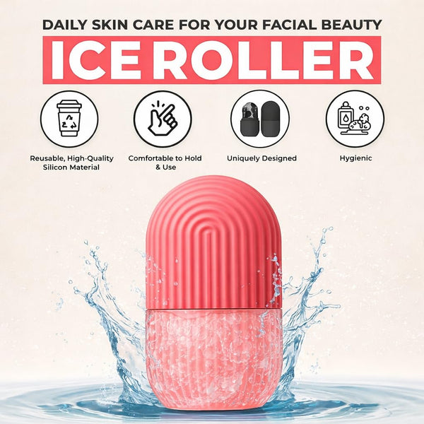 HUPLA Ice Face Roller for Skin Tightening & Glow | Facial Ice Cube Roller for Pores, Acne & Puffiness | Reusable Skincare Tool