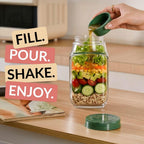 Portable Salad Container Lunch Box with Dressing Cup | Leakproof Food Storage JarPortable Leakproof Salad Container Lunch Box with Dressing Cup | Meal Prep Food Storage Jar