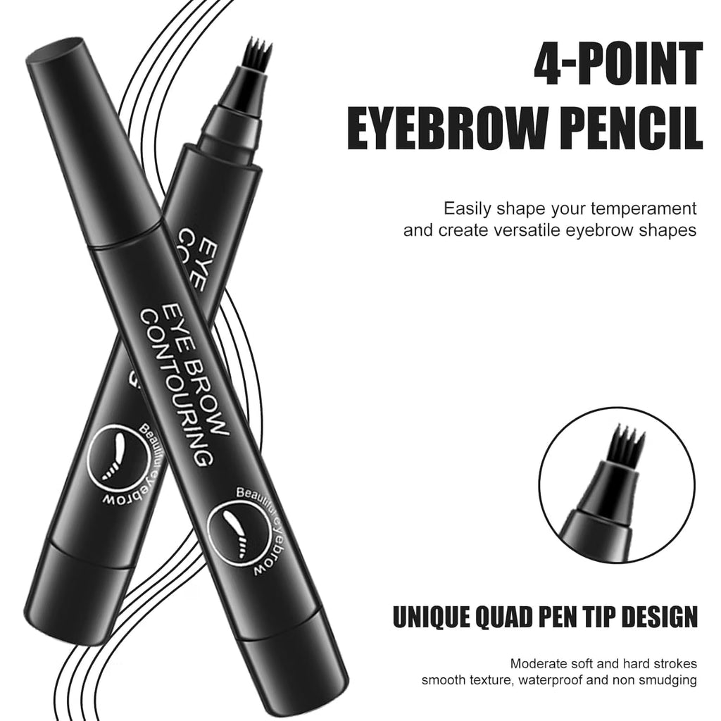 4-Tip Eyebrow Pen – Microblading Effect Brow Contouring Pen for Natural-Looking Eyebrow Definition
