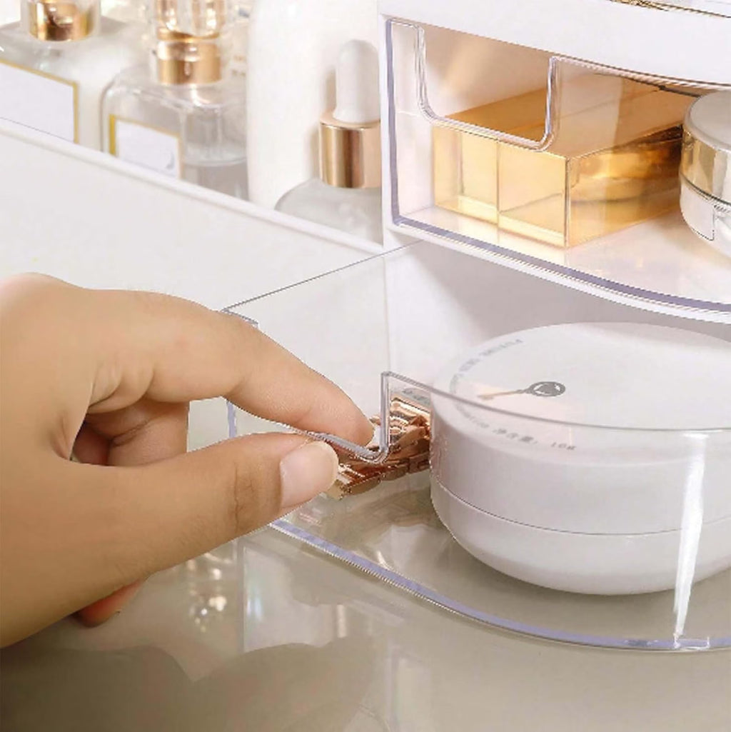 Multi-Compartment Makeup & Cosmetic Organizer with Drawers – Vanity Storage Box for Skincare, Makeup & Beauty Essentials