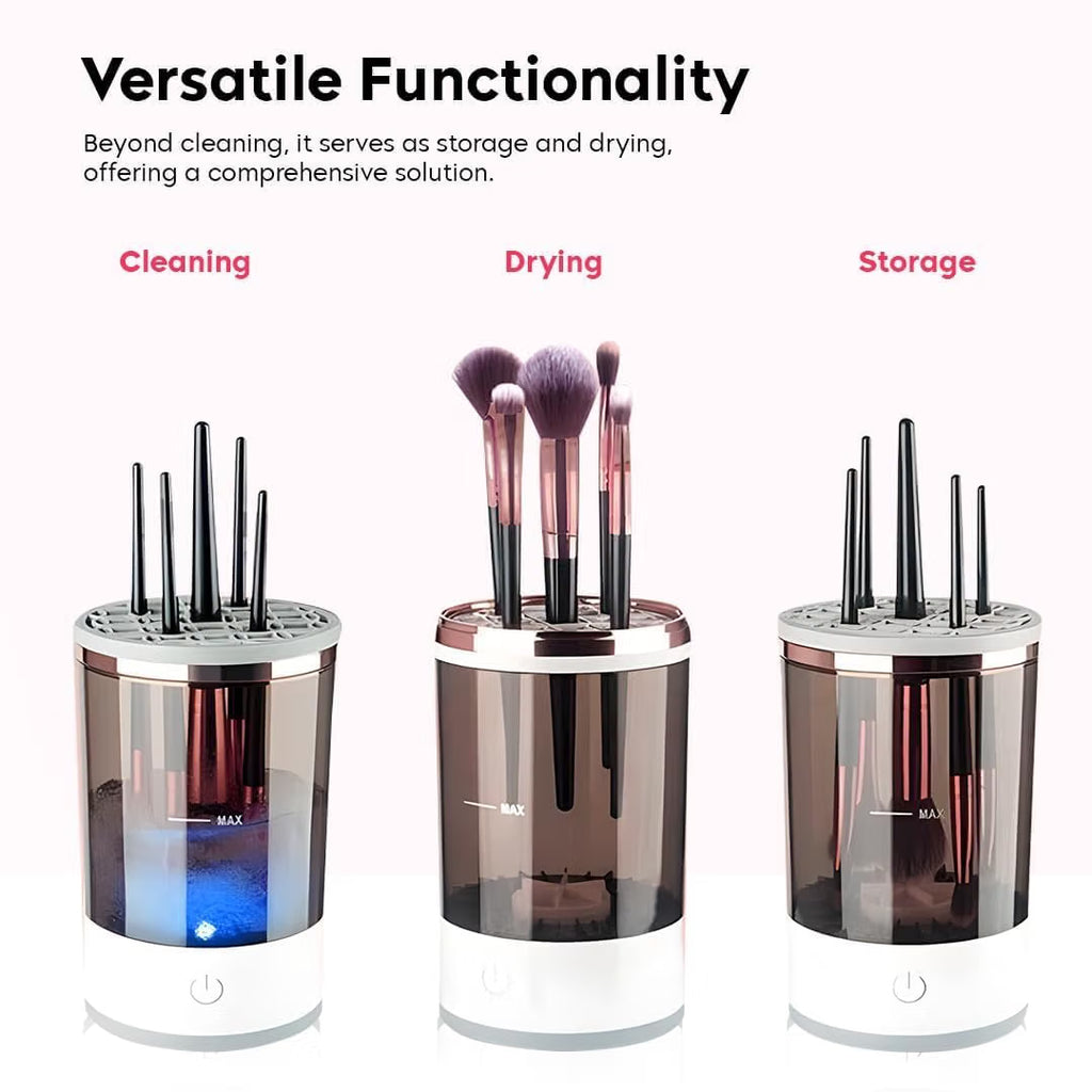 Electric Makeup Brush Cleaner & Washer – Automatic Cosmetic Brush Cleaning Machine with Water Cleaning Bowl