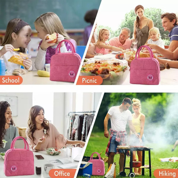 Compact Multi-Purpose Cosmetic & Lunch Bag for Women – Zipper Storage Organizer with Carry Handles