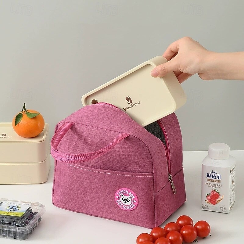 Compact Multi-Purpose Cosmetic & Lunch Bag for Women – Zipper Storage Organizer with Carry Handles