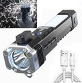 HUPLA Multi-Function Car Emergency Safety Tool | USB Rechargeable LED Light | Window Glass Breaker & Seat Belt Cutter | Vehicle Emergency Rescue Tool