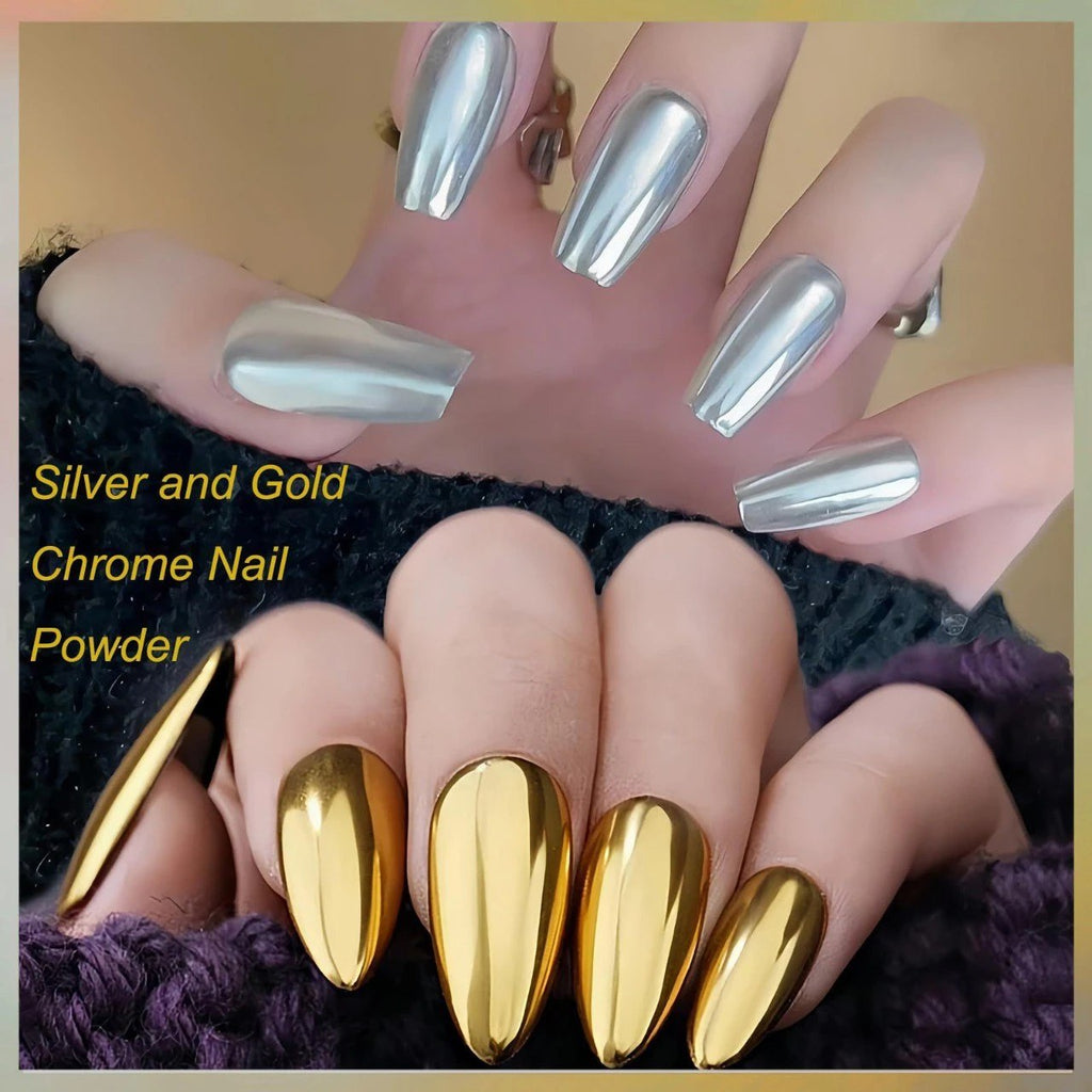 HUPLA 1 Pcs (Silver) Metallic Chrome Nail Powder | Mirror Effect Nail Art Pigment Powder –Silver