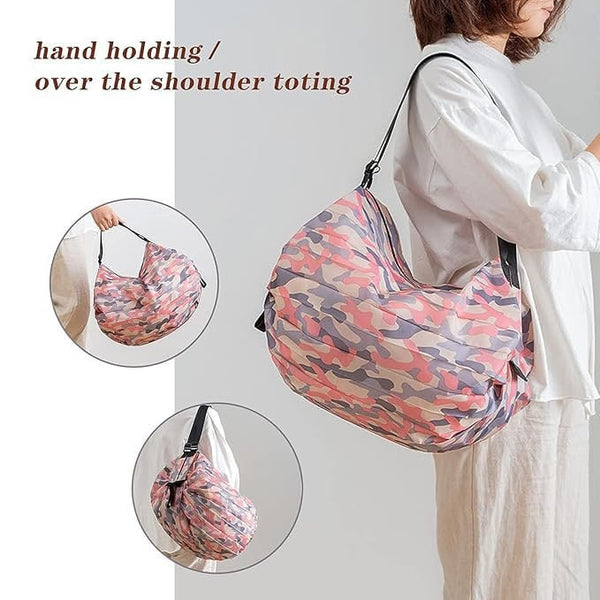 Foldable Travel Shoulder Bag for Women – Lightweight Large Capacity Tote Bag with Adjustable Strap