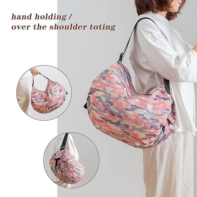 Foldable Travel Shoulder Bag for Women – Lightweight Large Capacity Tote Bag with Adjustable Strap