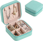 Portable Jewelry Organizer Box for Women | Travel Ring & Necklace Storage Case with Mirror | Compact Jewellery Storage Box