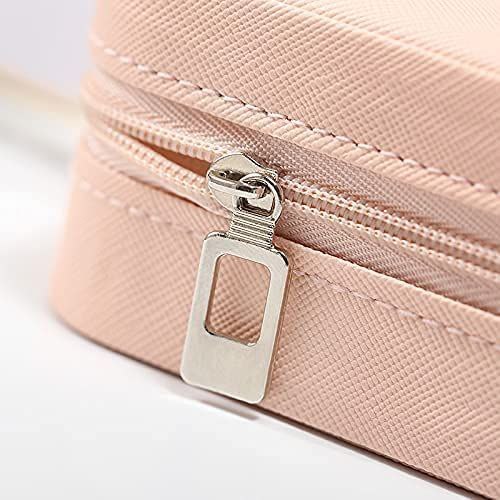 Portable Jewelry Organizer Box for Women | Travel Ring & Necklace Storage Case with Mirror | Compact Jewellery Storage Box