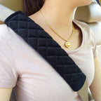 Soft Padded Seat Belt Shoulder Cover – Quilted Seat Belt Cushion Pad for Car, Comfortable Shoulder Protection