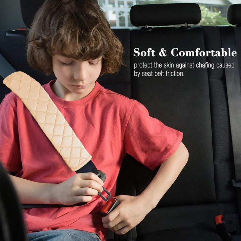 Soft Padded Seat Belt Shoulder Cover – Quilted Seat Belt Cushion Pad for Car, Comfortable Shoulder Protection
