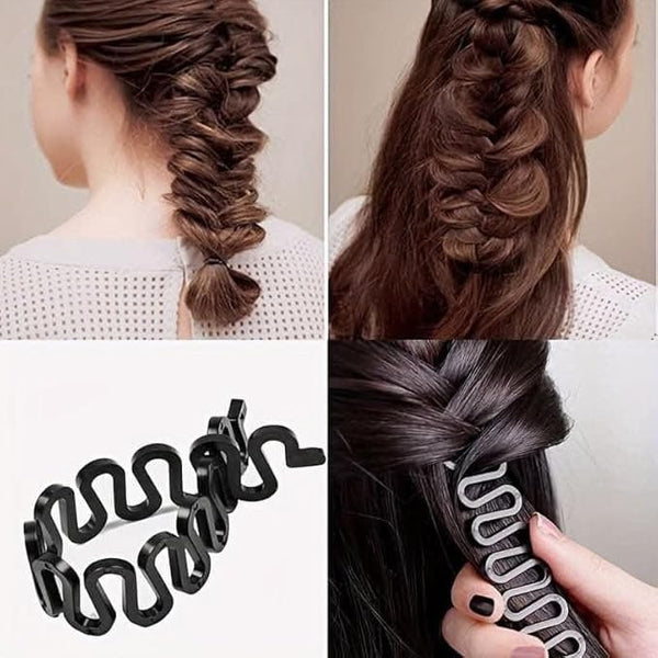 6-Piece Hair Styling Tool Set for Women – Hair Bun Maker, Hair Loop Tool, Sectioning Tool & Styling Comb