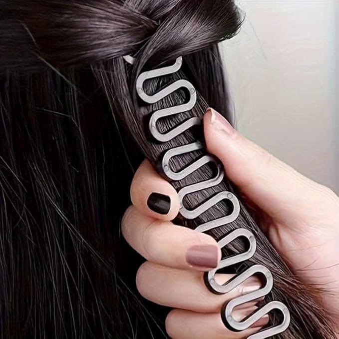 6-Piece Hair Styling Tool Set for Women – Hair Bun Maker, Hair Loop Tool, Sectioning Tool & Styling Comb