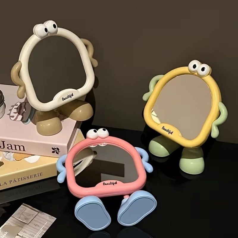 Cute Cartoon Standing Table Mirror for Kids & Girls – Portable Desktop Makeup & Dressing Mirror with Fun Character Design