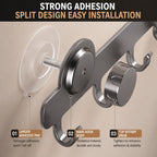 HUPLA Pack of 2 Heavy Duty Suction Hook Rack | 6 Hooks No Drill Wall Hanger| 6 Hooks Wall Mounted Organizer | No Drill Vacuum Suction Hanger for Bathroom, Kitchen, Bedroom & Office | Reusable Waterproof Stainless Steel Finish