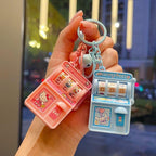 Kawaii Cartoon Mini Slot Machine Keychain with Bell (Single Piece - Random Design) – Spinning Reel Bag Charm