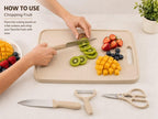 HUPLA 5-in-1 Kitchen Knife & Cutting Board Set with Scissors & Peeler | Multipurpose Cooking Tool Kit with Stainless Steel Knife, Cleaver, Kitchen Scissors, Peeler & Storage Board