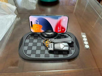HUPLA 360° Rotating Magnetic Car Phone Holder with Temporary Parking Number | Anti-Slip Dashboard Organizer Mat