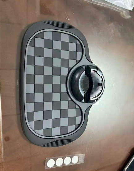 HUPLA 360° Rotating Magnetic Car Phone Holder with Temporary Parking Number | Anti-Slip Dashboard Organizer Mat